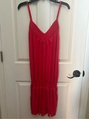 VENUS Red Braided V-Neck Spaghetti Strap Romper NWOT
